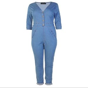 BooHoo Denim Jumpsuit